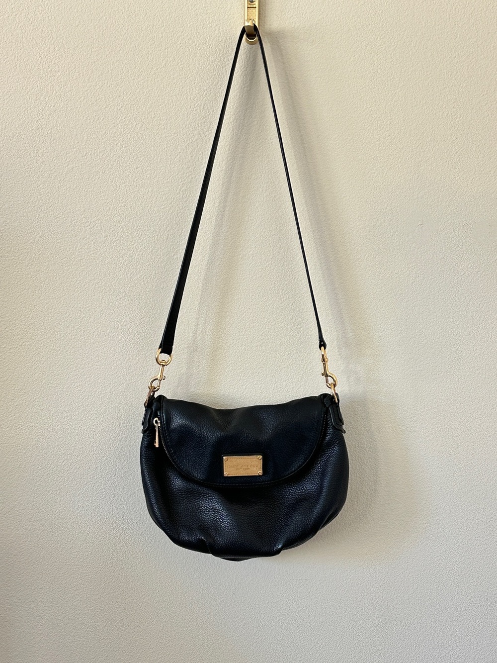 Marc Jacobs Black Pebble Leather Shoulder / Crossbody Bag